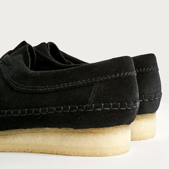 Clarks Originals Weaver Black Suede Leather Shoes SZ 10 - Picture 9 of 11